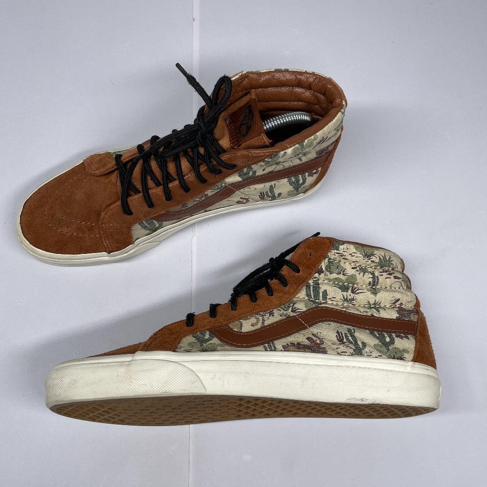 VANS Size M 8.5 W 10 SK8 Hi Desert Cowboy Tan Sneaker Shoes Cactus Western Brown